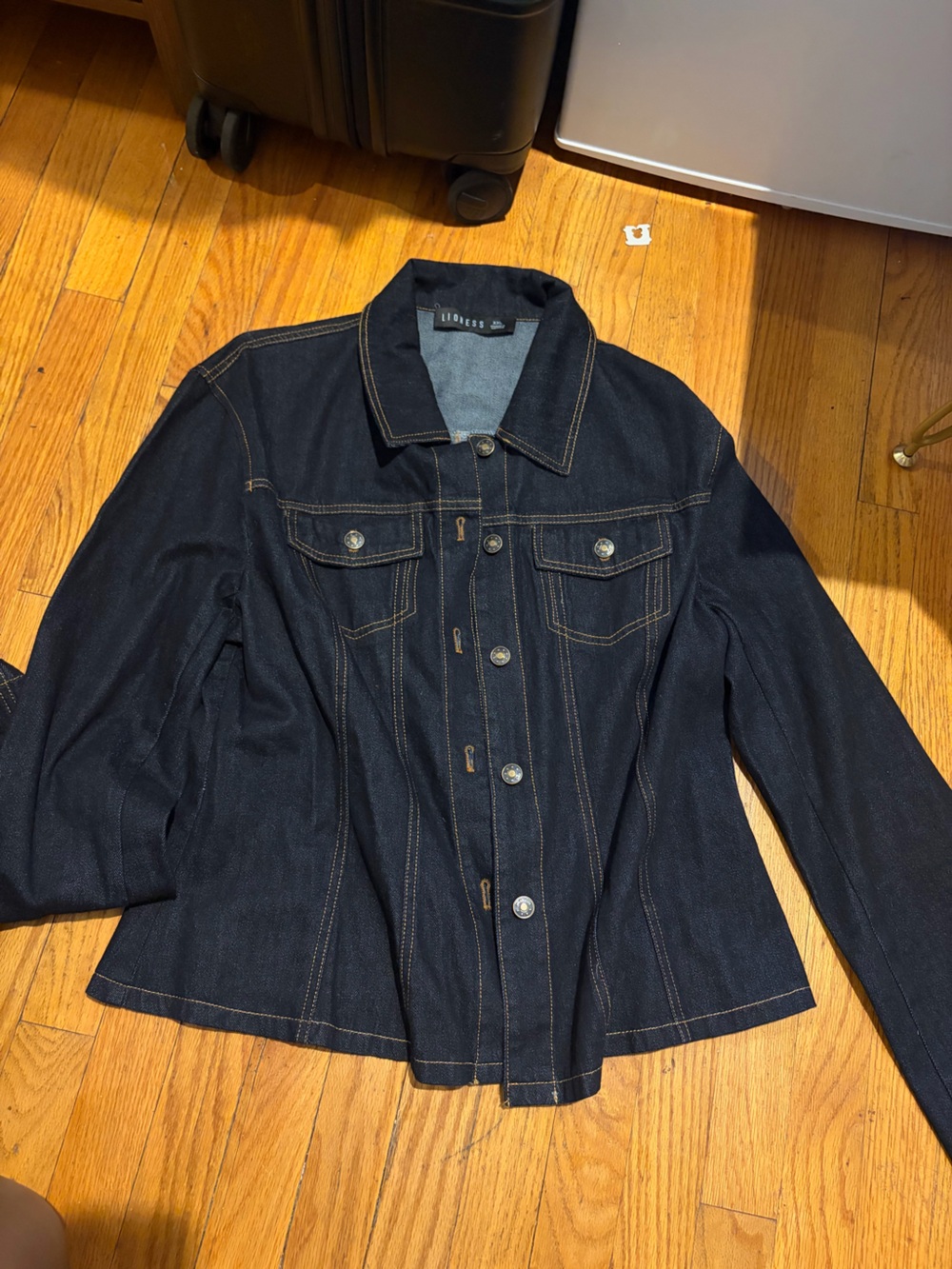 Lioness Dark Denim Jacket with Contrast Stitching